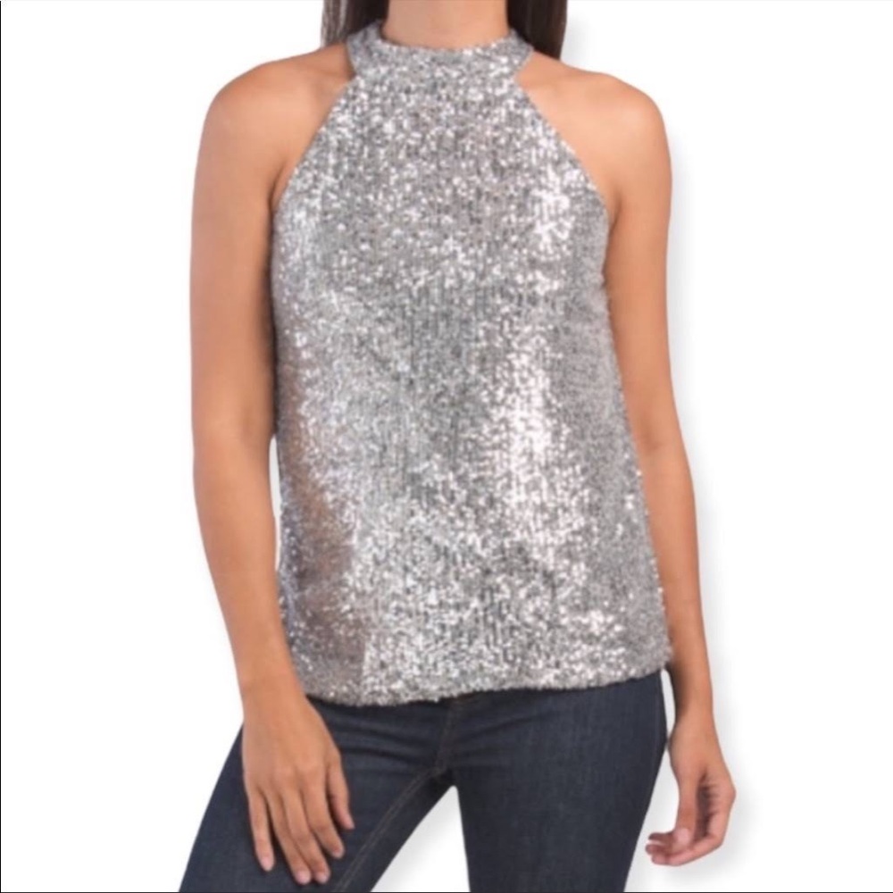 New Year’s Eve, sparkling halter top